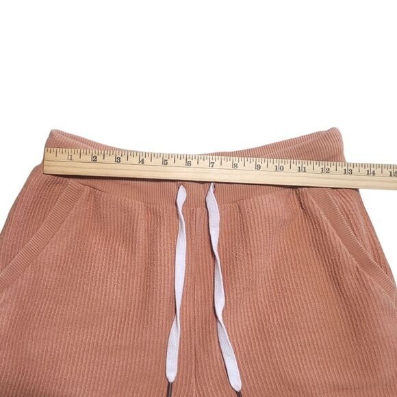 Aerie Women’s Lounge Shorts Rust Orange Ribbed High Waist with Pockets Small - Picture 9 of 11
